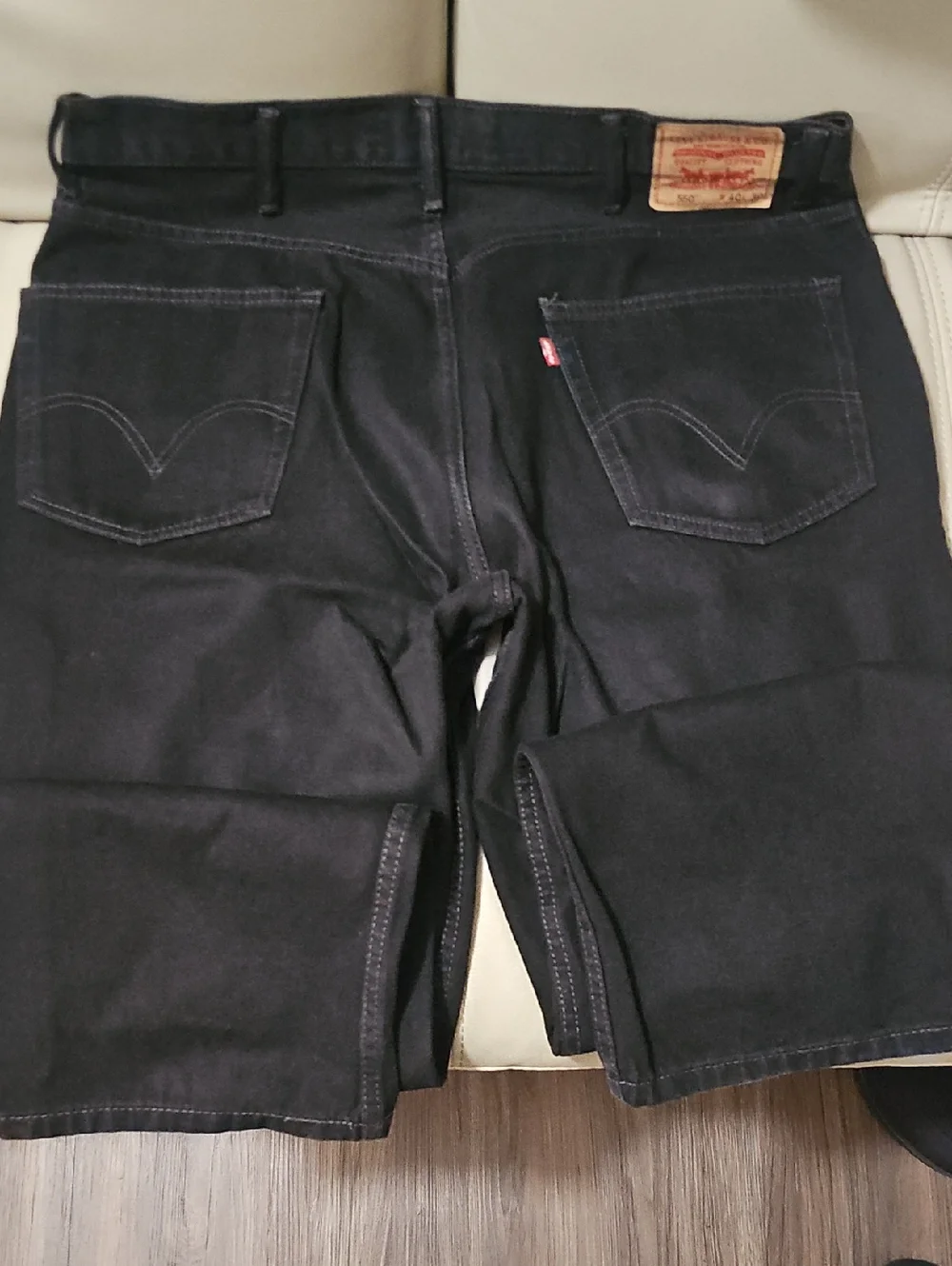 Black Denim Knee-Length Shorts - Picture 3 of 3